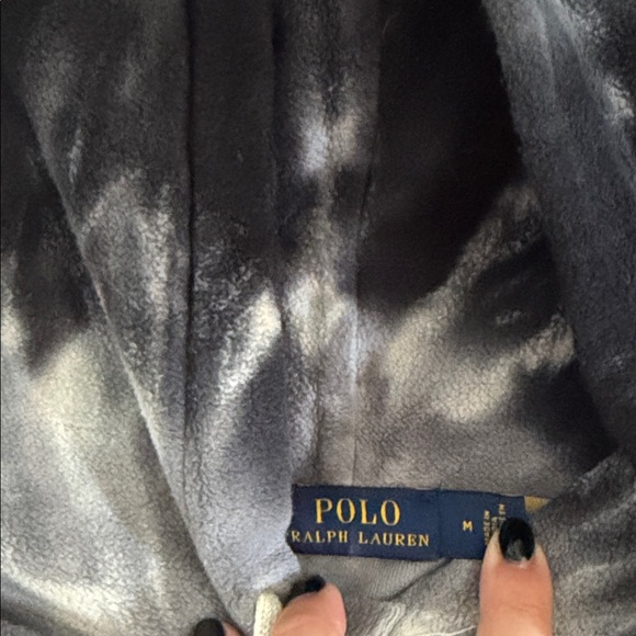 Polo by Ralph Lauren Black and Gray Tie-Dye Hoodie - Picture 6 of 6